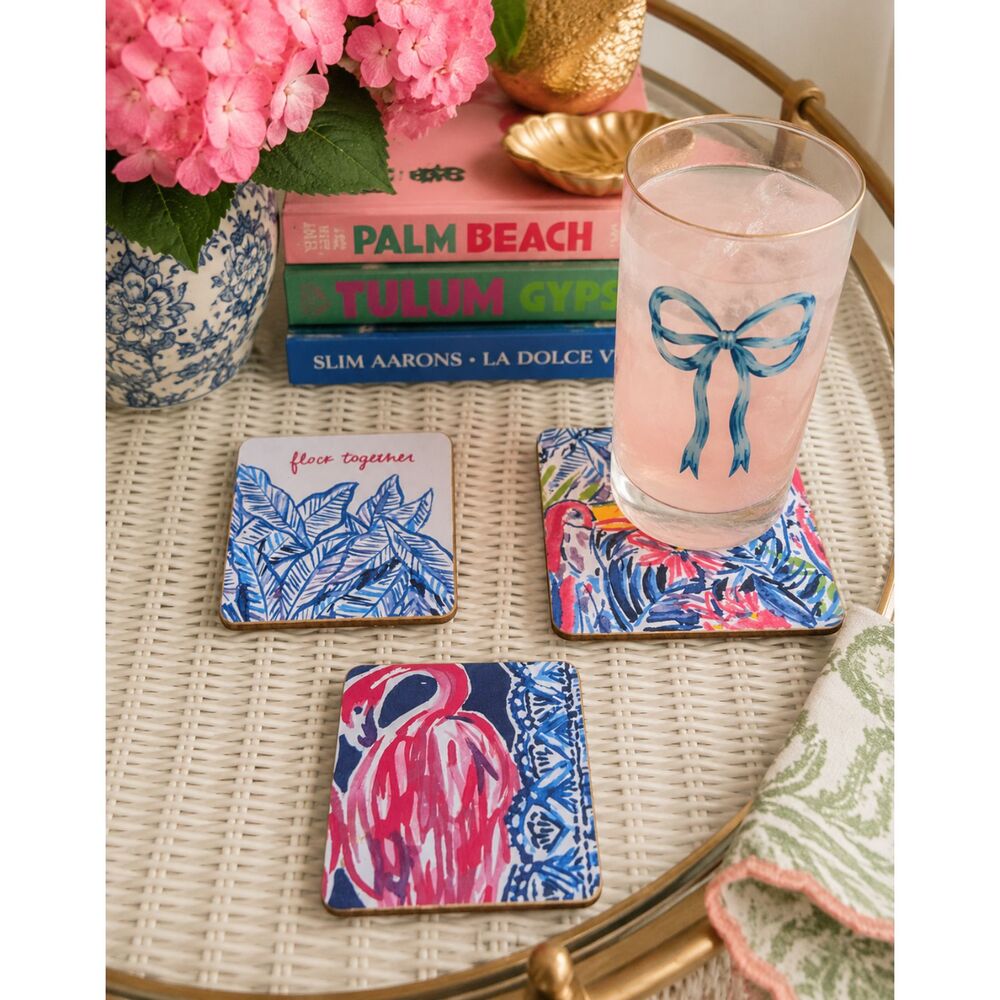 Set Of 3 Handmade Coasters Preppy Coastal Cottage Beachy Entertaining Hostess